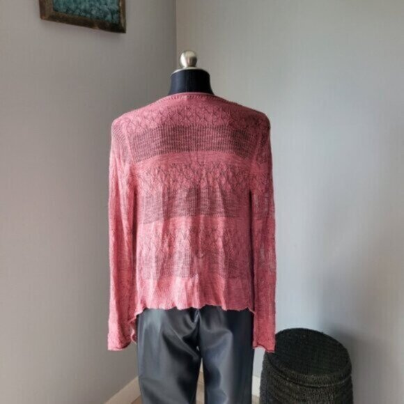 Pink Lace Open Cardigan Women's sz XS - Picture 7 of 9